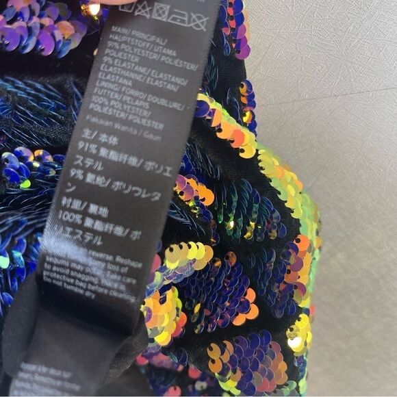 TOPSHOP Diamond Sequin Mini Party Slip Dress 6 - Picture 3 of 6